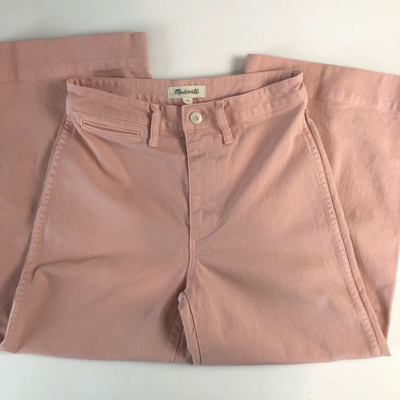 Madewell Emmett Wide-Leg Crop Pant Pink High Rise Pink  27 - Picture 4 of 9